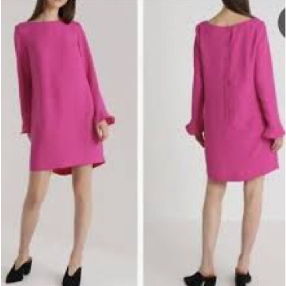 Banana Republic Pink Sheath Dress with Long Bishop Sleeves